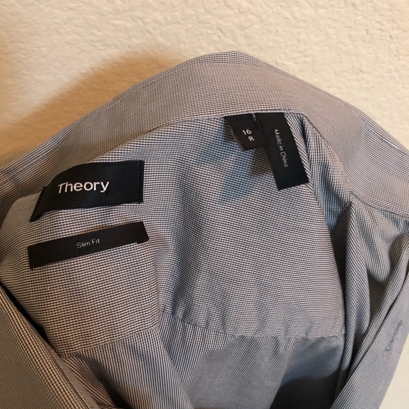 THEORY Slim Fit Gray Dover Dress Shirt - Picture 4 of 5